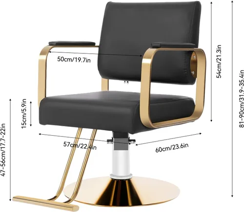 Miniatura 2 de Silla de peluquería, silla de peluquería ajustable para spa, silla de peluquería giratoria de 360°, silla de peluquería multifunción con reposapiés