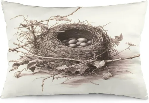 Miniatura 29 de Funda de almohada rústica de 12 x 20 pulgadas, diseño de cabaña en el bosque, súper suave, funda de cojín impresa de doble cara, funda de almohada