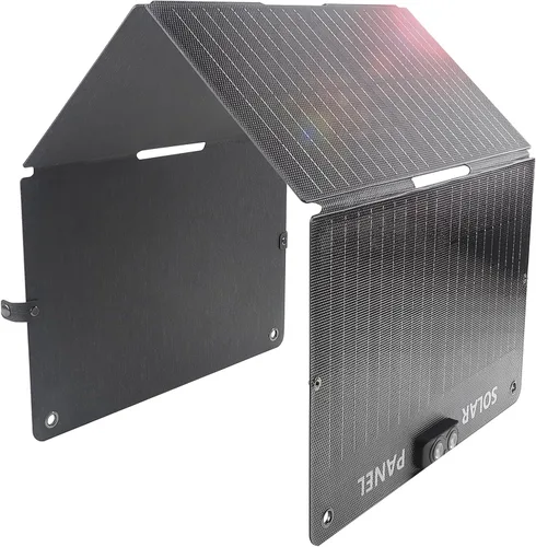 Miniatura 13 de EYONGPV Panel solar plegable portátil de 14 W y cargador solar con salida USB-C Croc-Eye, cargador solar compacto impermeable IP67 para teléfonos