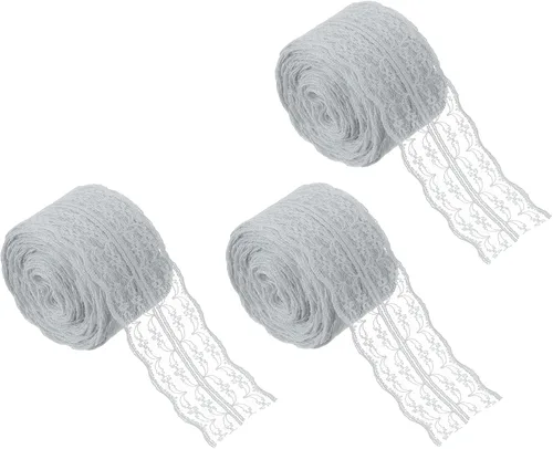 Miniatura 77 de MECCANIXITY 8 Yard Lace Trim Ribbon, 0.9 Inch Wide Vintage Floral Pattern Crochet Lace Edge Ribbon Trimming for DIY Sewing Crafts Gift Wrap Wedding