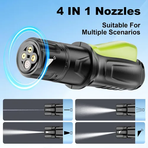 Miniatura 4 de Pulverizador de mano portátil máximo de 72 PSI, rociador de jardín inalámbrico con batería de 2000 mAh, boquilla 4 en 1, cubo plegable de 12 L
