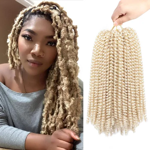 Miniatura 12 de Beyond Beauty Cabello de Ganchillo Spring Twist 90 hebras 8 pulgadas Spring Twists Esponjosas Trenzado, Trenzas de Ganchillo Spring Twist Bomb Twist