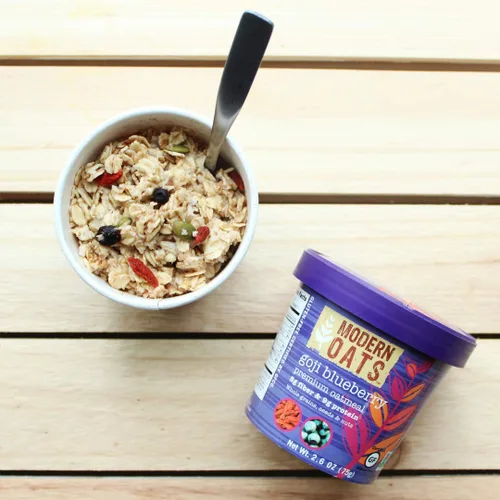 Miniatura 2 de Modern Oats Goji - Vasos de avena instantánea con tapa, sin gluten, veganas, sin OMG, con proteína y fibra, desayuno sobre la marcha, avena integral