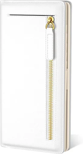 Miniatura 27 de Billetera de cuero genuino de lujo para mujer con bloqueo RFID, compacta, plegable, con ventana para identificación, Gato negro, Moderno