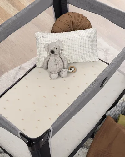 Miniatura 7 de Blissful Diary Sábanas de muselina para minicuna, sábanas ajustadas para Pack N Play, algodón suave para niños y niñas, paquete de 2 (Sol y Marrón)