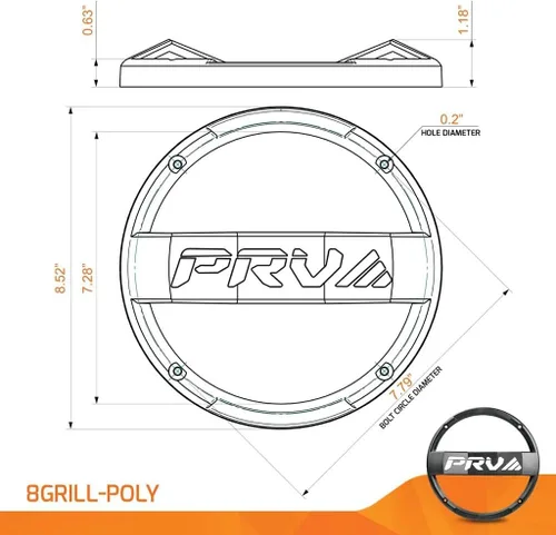 Miniatura 2 de PRV AUDIO 8GRILL-Poly - Parrilla de altavoz de 8 pulgadas, se adapta a diferentes modelos de PRV AUDIO y tornillos incluidos para una instalación