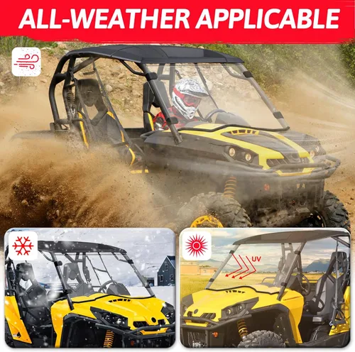 Miniatura 5 de StarknightMT Parabrisas completo Commander 2011-2020, parabrisas delantero UTV compatible con Can Am Commander 800 y Commander1000 2011 2012 2013