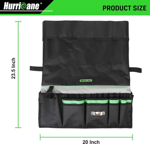 Miniatura 6 de HURRICANE Organizador de bolsas de herramientas de 5 galones, organizador de herramientas de jardín con 52 bolsillos, impermeable para la mayoría