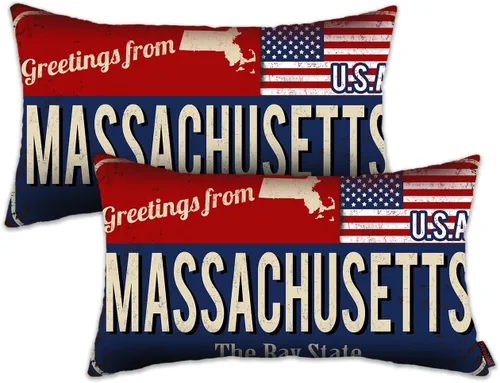 Miniatura 29 de Juego de 2 fundas de almohada de Florida de 12 x 20 pulgadas, decoración de recuerdo de Florida, funda de almohada lumbar con diseño de bandera