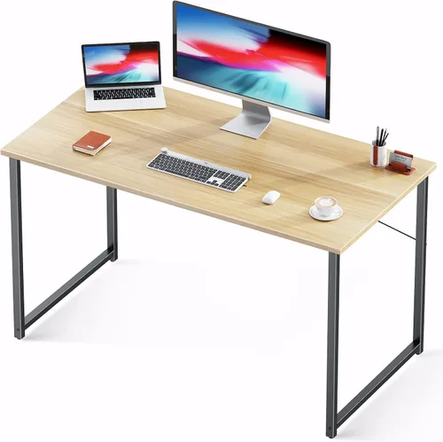 Miniatura 9 de Coleshome Escritorio para computadora de 48 pulgadas, escritorio moderno de estilo simple para oficina en casa, escritorio de estudio para Roble gris