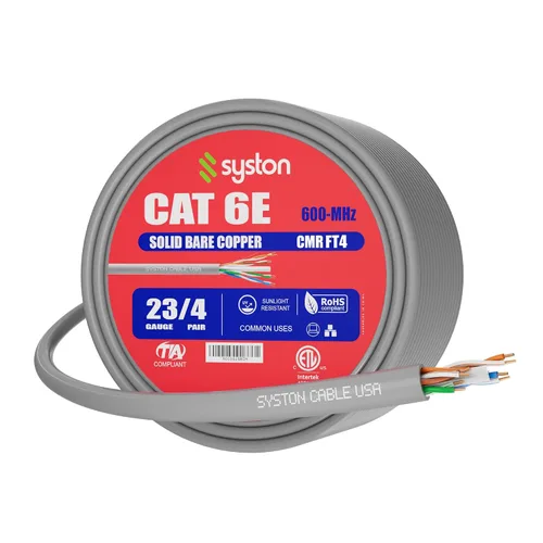 Miniatura 34 de Syston Cable Technology Cable de Internet Ethernet Cat6e – 10 pies, 600 MHz 23AWG de alambre de cobre sólido desnudo apto