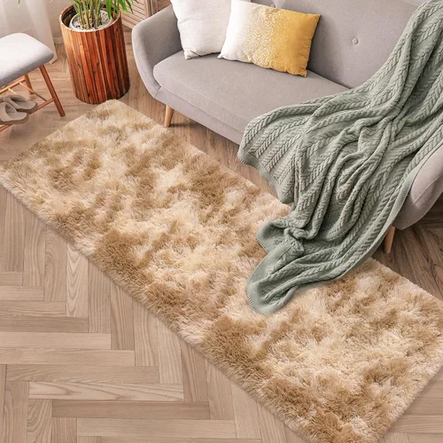Miniatura 86 de Alfombras de pasillo beige de 2 x 6 pies para dormitorio, sala de estar, alfombra de felpa suave y esponjosa, alfombra de pasillo para pasillos