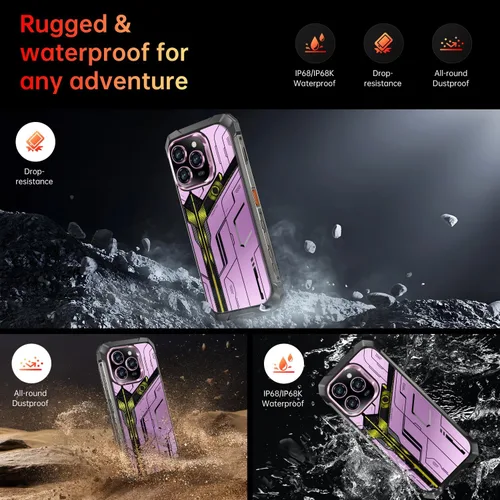 Miniatura 4 de 16PROMA X 32+1TB Rugged Armor Teléfono Celular Desbloqueado, Smartphone Pantalla HD 6.99" Android 15 Batería 22000mAh Teléfono Desbloqueado AI, Face