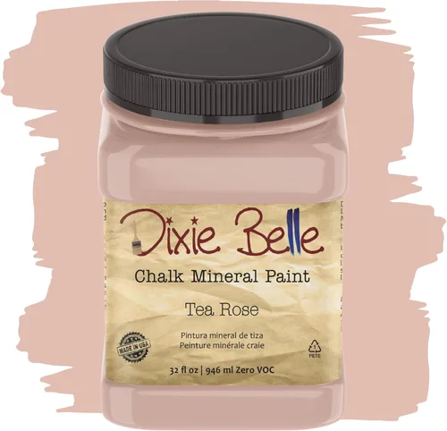 Miniatura 234 de Dixie Belle Paint Company - Pintura con acabado de tiza para muebles, color negro (Caviar), 1 galón, 128 fl oz, pintura mineral color rosa intenso