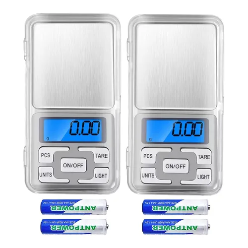 Alta precisión mini electrónica digital bolsillo báscula joyería pesaje equilibrio portátil 17.64 oz/0.00 oz función de conteo LCD azul g/tl/oz/ct