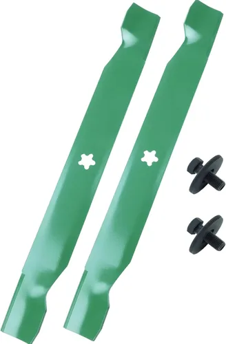 GELASKA Paquete de 2 cuchillas 532138971 para cortacésped de alta elevación con pernos 532193003 – Compatible con cubiertas de cortacésped Craftsman