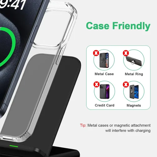 Miniatura 4 de Cargador inalámbrico Android Samsung para Samsung Galaxy S25FE S25 Plus S25 Edge S25 Ultra S24FE S23 S22, soporte de cargador de teléfono