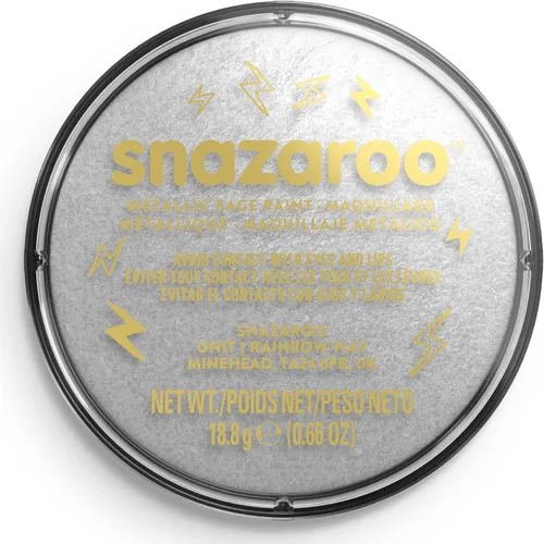Miniatura 13 de Snazaroo - Pintura metálica para rostro y cuerpo, olla de 18,8 g (0,66 oz), plateada