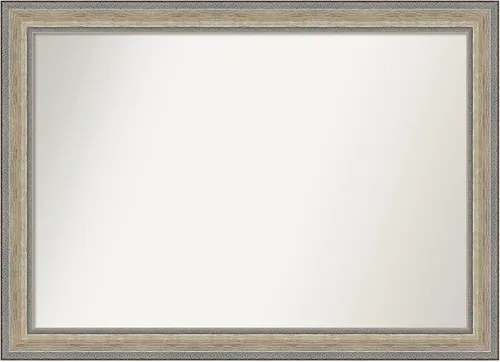 Miniatura 34 de Amanti Art Espejo de baño plateado para sobre fregadero, 28 x 47 pulgadas, espejo rectangular de plata imperial, marco de madera tradicional de gran