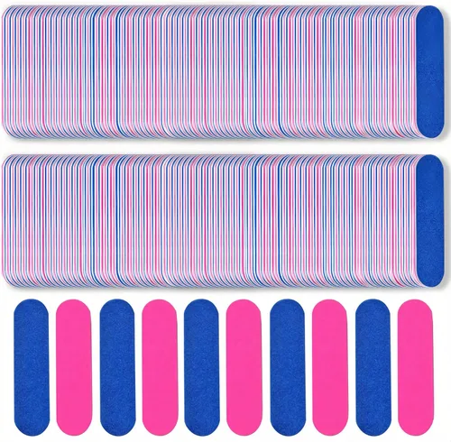 Miniatura 9 de Mini lima de uñas a granel 300 piezas (grano 180/240), limas de uñas desechables de doble cara, tableros de esmeril para el hogar o herramientas