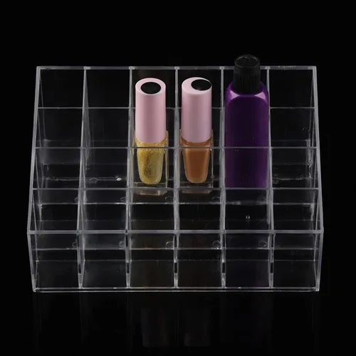 Miniatura 2 de Transparent Lipstick Holder Plastic Makeup Organizer 24 Grids Nail Polish Storage for Home and Salons