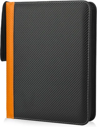 Miniatura 6 de Carpeta de 9 bolsillos para tarjetas coleccionables con mangas, organizador de tarjetas, 900 bolsillos de doble cara, carpeta de colección de Negro