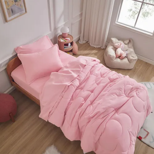 Miniatura 3 de Juego de ropa de cama SLEEP ZONE para niños, tamaño individual, rosado - Juego súper lindo y suave de 5 piezas para niñas, con edredón, sábana