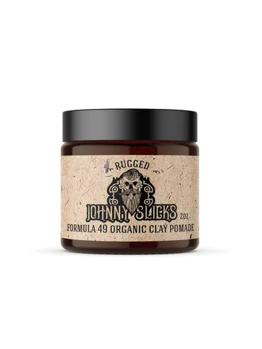 Johnny Slicks Fórmula 49 Arcilla Pomada Completamente Orgánica | Fijación Firme y Acabado Mate (Promueve el Crecimiento Saludable del Cabello, Ayuda
