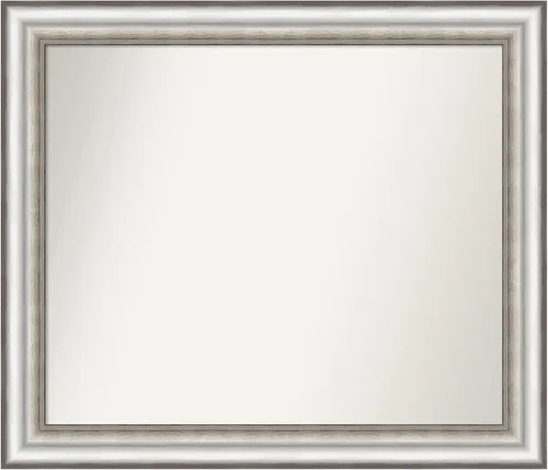 Miniatura 178 de Amanti Art Espejo de baño plateado para sobre el fregadero, 26 x 26 pulgadas, espejo cuadrado de plata antigua, marco de madera tradicional mediano