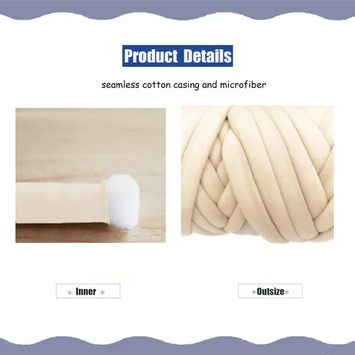 Miniatura 2 de Hilo para tejer con los brazos para hilo grueso, ganchillo tubular gigante para hacer mantas DIY, tejido a mano con nudos trenzados, manta lavable