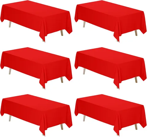 Miniatura 8 de Fixwal Paquete de 2 manteles rectangulares negros de 60 x 102 pulgadas, reutilizables, resistentes, lavables, para mesas de 6 pies, bodas, fiestas
