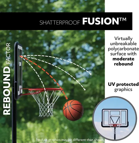 Miniatura 2 de Lifetime Aro de baloncesto portátil ajustable, tablero trasero de 50 pulgadas, ajuste de pie de altura de 8-10 pies