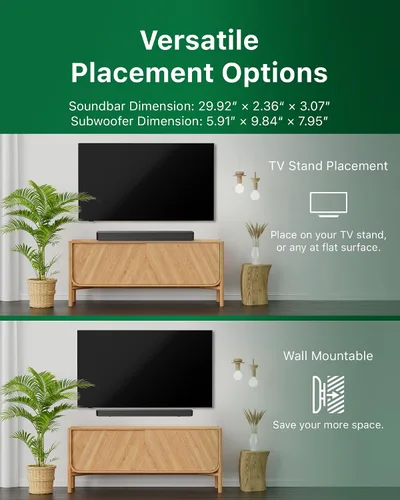 Miniatura 6 de Philips B4500 Barra de sonido de 2.1 canales con subwoofer inalámbrico, Bluetooth, HDMI ARC, Roku TV Ready, 140 W de potencia máxima, negro
