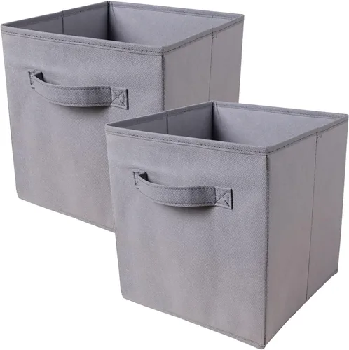 Miniatura 10 de PowerKing Cubos de almacenamiento plegables con asas, contenedores plegables de tela para estantes de armario, contenedores de almacenamiento Naranja