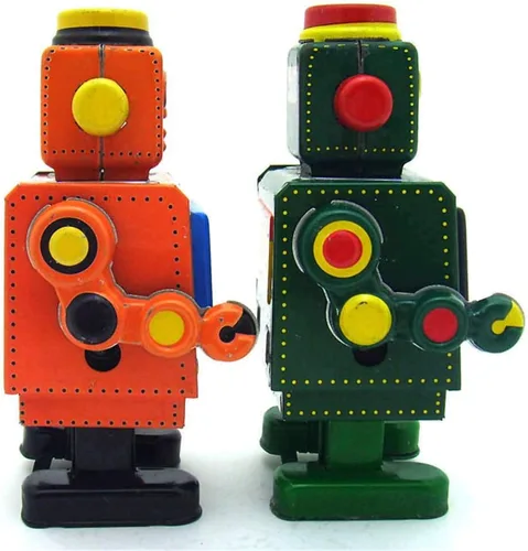 Miniatura 3 de Charmgle MS519 Retro Tin Toy Robot Wind-Up Toy Fotografía Decoración Novedad Regalo Colección Adulto (Naranja)
