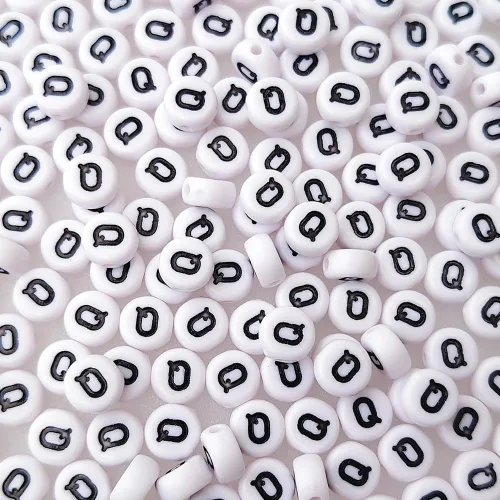 Miniatura 11 de Más de 200 cuentas de letras M individuales de 0.16 x 0.27 pulgadas para la fabricación de joyas, alfabeto acrílico redondo blanco a granel