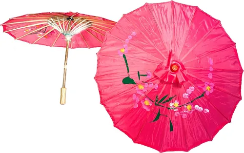 Miniatura 7 de TJ Global Paquete de 2 paraguas chinos japoneses para niños, 22 pulgadas, para bodas, fotografías, disfraces, cosplay, decoración y otros eventos, 2