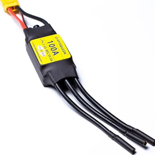 Miniatura 5 de Controlador electrónico de velocidad sin escobillas LiPo 100A ESC 2-6S con BEC XT90 y enchufe de 0.157 in para modelo de avión RC Drone