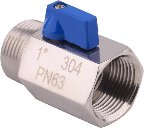 Miniatura 2 de DERNORD Válvula de bola de acero inoxidable Mini rosca NPT (1" hembra y macho)