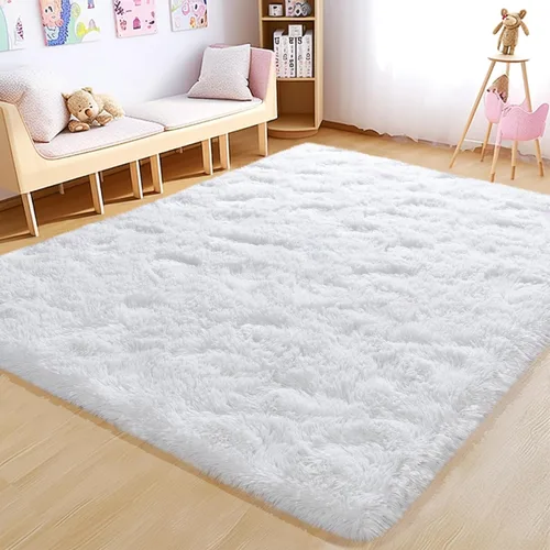 Miniatura 26 de Awaytail Alfombra Esponjosa Lavable 2x3 Pies, Pura Negra Alfombra para Silla de Escritorio Antideslizante, Alfombra Supersuave para Niños