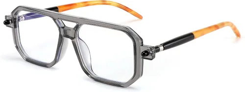 Miniatura 9 de FEISEDY Gafas de lectura vintage cuadradas con bloqueo de luz azul, para mujeres y hombres, de los años 70, planos, estilo aviador, Gafas B0090