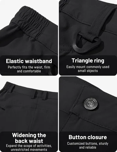 Miniatura 21 de TACVASEN Pantalones tácticos ligeros para senderismo, impermeables, de secado rápido, para trabajo, lluvia, exteriores, 8 bolsillos