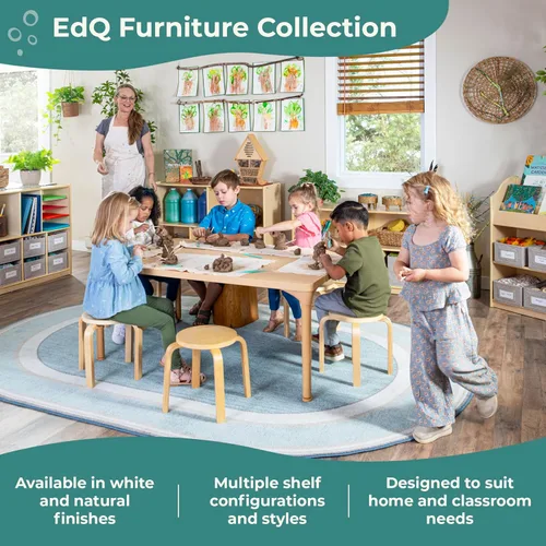 Miniatura 9 de Guidecraft EdQ - Estante de almacenamiento natural con 3 compartimentos de tela: estantería de madera y organizador de juguetes para niños, unidad