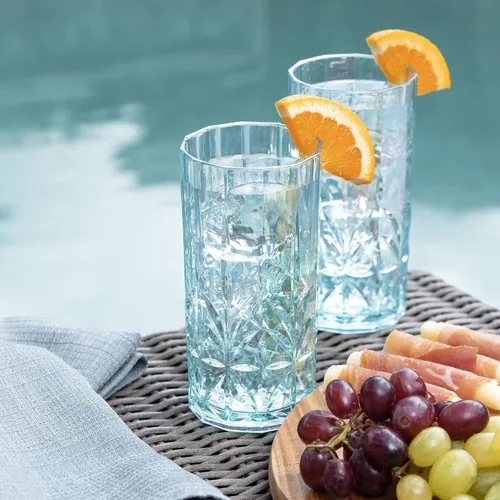 Miniatura 6 de BELLAFORTE Vaso alto de plástico Tritan inastillable, juego de 4, 18 onzas, vasos para beber Myrtle Beach, vasos irrompibles para fiestas, sin BPA
