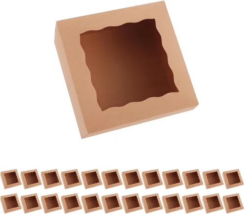 Miniatura 7 de 25 cajas para pastel enrollado, cajas de panadería blancas con ventana, 5x5x3.5 pulgadas, cajas para galletas, contenedor para pastel de calabaza