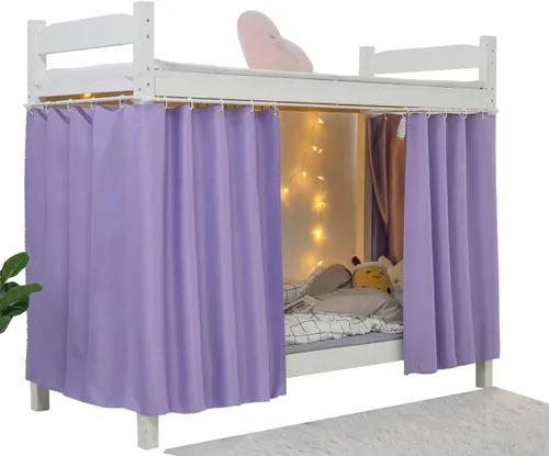 Miniatura 17 de Cortinas Opacas de Servicio Pesado para Litera Inferior, Toldo de Privacidad Tamaño Twin para Casa/Dormitorio Universitario, 1 Panel, Beige