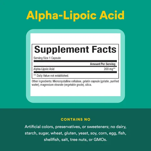 Miniatura 4 de Natural Factors Ácido alfa-lipoico 200 mg, soporte antioxidante, 120 cápsulas