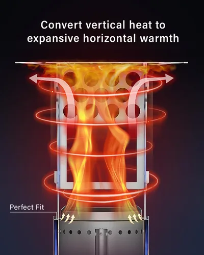Miniatura 3 de YEFU Deflector de calor para fogata para estufa Solo Mesa, difusor de calor portátil para fogata de mesa de 5 pulgadas, captura y redirige el calor