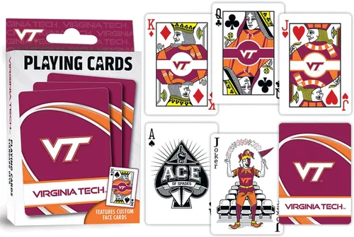 Miniatura 3 de MasterPieces Juegos Familiares - Baraja de Cartas NCAA Virginia Tech Hokies - Baraja de Cartas Oficialmente Autorizada para Adultos, Niños y Familia