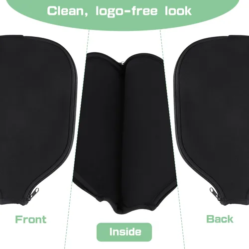 Miniatura 3 de 2 PCS Pickleball Paddle Covers, Durable Neoprene Universal 8.26 x 11.8Inch Zippered Racket Sleeve Storage Bag, Fits USAPA Standard Pickleball Negro